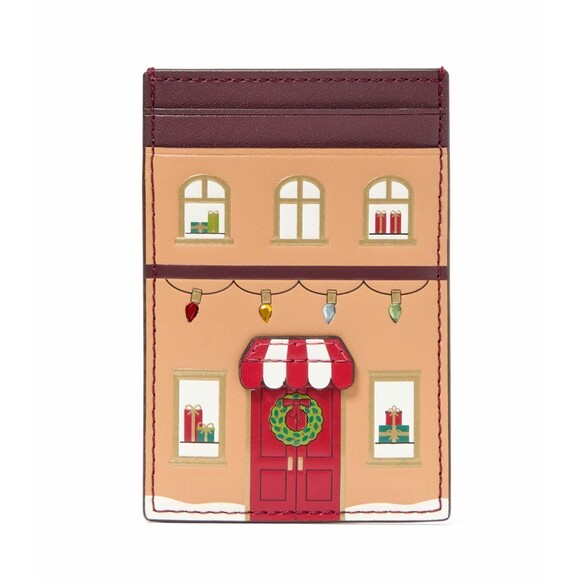 New Kate Spade Oh What Fun Gingerbread House Small Slim Cardholder Multi - Picture 1 of 3